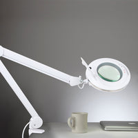 Brightech LightView PRO - LED Magnifying Glass Desk Lamp for Close Work - Bright, Lighted Magnifier for Reading, Crafts & Pro Tasks - Light Color Adjustable & Dimmable - 1.75x Magnification