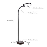 Brightech Litespan Slim - Super Bright LED Lamp for Reading & Crafts - Dimmable Lash Light with 3 Light Colors Incl. Natural Daylight - Adjustable Gooseneck Pole Lamp for Offices