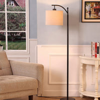 Brightech Montage - Bedroom & Living Room Floor Lamp - Reading Standing Light with Arc Hanging Shade - Indoor, Tall Pole Lamp for Office - Suits Mid Century Modern & Farmhouse - with LED Bulb