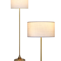 Brightech Quinn - Floor Lamp for Mid Century Modern Living Rooms - Contemporary Office & Bedroom Standing Light Matches Your Style and Gets Compliments - Antique Brass / Gold