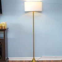 Brightech Quinn - Floor Lamp for Mid Century Modern Living Rooms - Contemporary Office & Bedroom Standing Light Matches Your Style and Gets Compliments - Antique Brass / Gold
