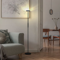 Brightech Sky Remote Control - Modern, LED Torchiere Super Bright Floor Lamp - Contemporary, High Lumen Light for Living Rooms & Offices - Dimmable, Indoor Pole Uplight for Bedroom Reading - Black
