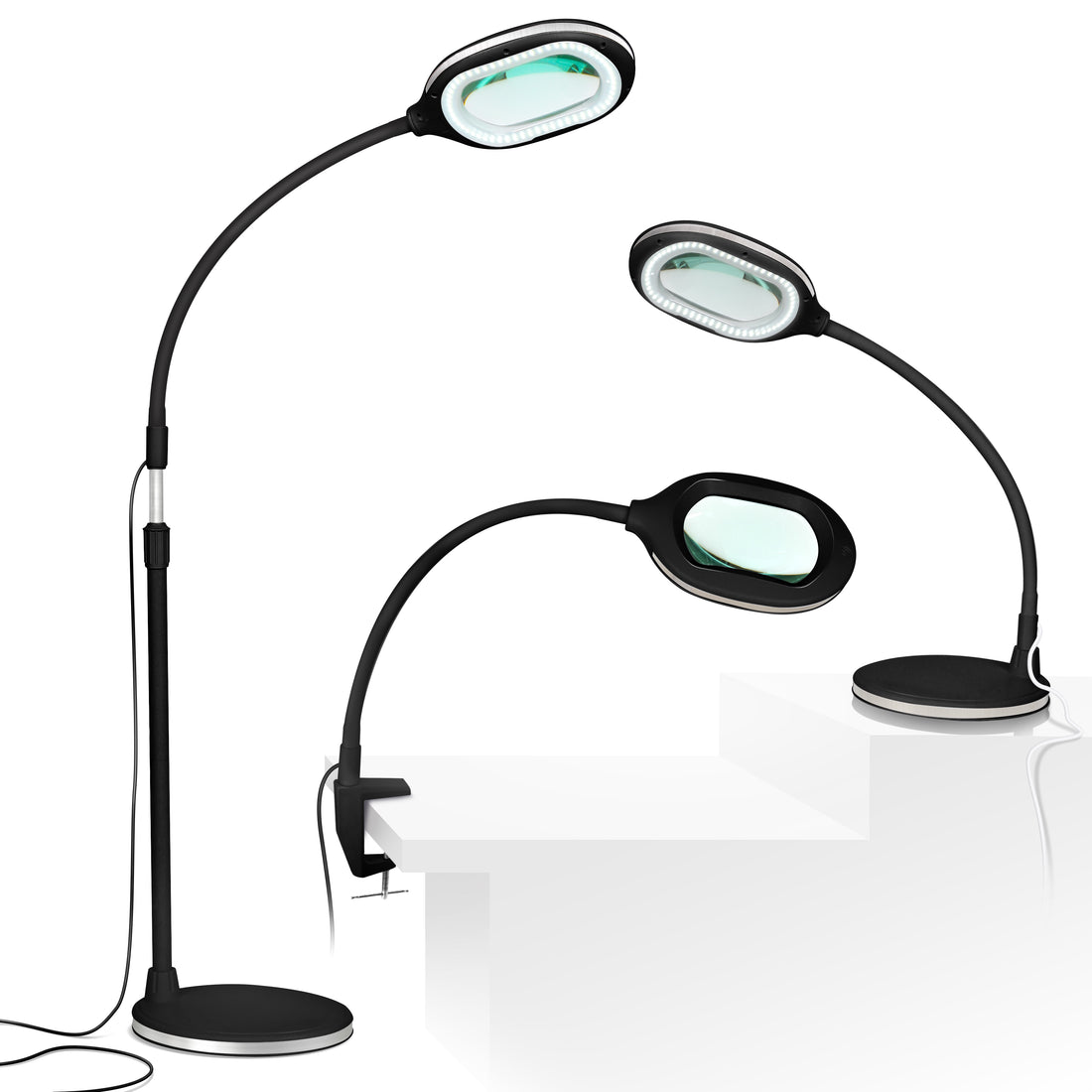 Brightech LightView PRO - Comfortable LED Magnifying Glass Desk Lamp for  Close Work - Bright 2.25x Magnifier Lighted Lens - Puzzle, Craft & Reading