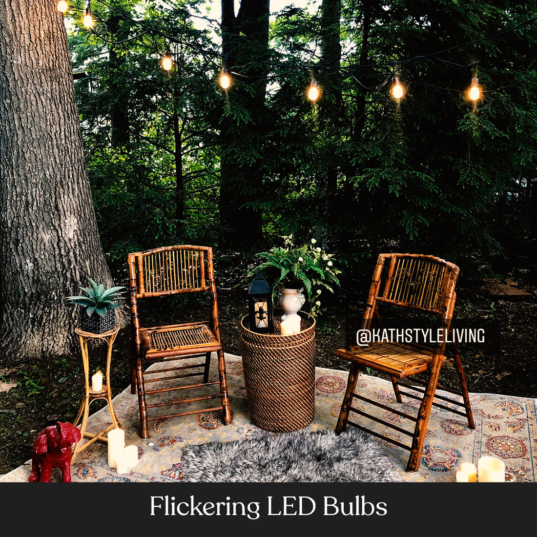 Brightech Ambience Pro with Flaming, Flickering LED Bulbs - Solar Panel Powered Hanging String Lights - Commercial Grade Waterproof, Shatterproof Cafe Lights Create Ambience In Your Yard, Deck - 27 Ft