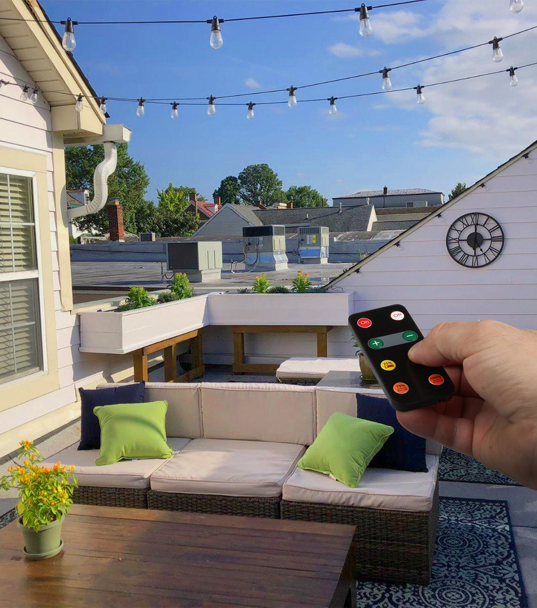 Brightech Dimmer with Remote for Our Ambience Pro LED String Lights - Commercial Grade Dimmer Rated at 150 Watts - Create a Welcoming Atmosphere with Multiple Levels of Brightness
