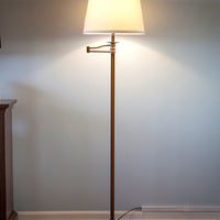 Brightech Caden Swing Arm LED Floor Lamp- Classic Lamp with Extending Arm - Diffusing Lamp Shade - Tall Industrial Uplight for Living Room, Family Room, Office or Bedroom - Bronze