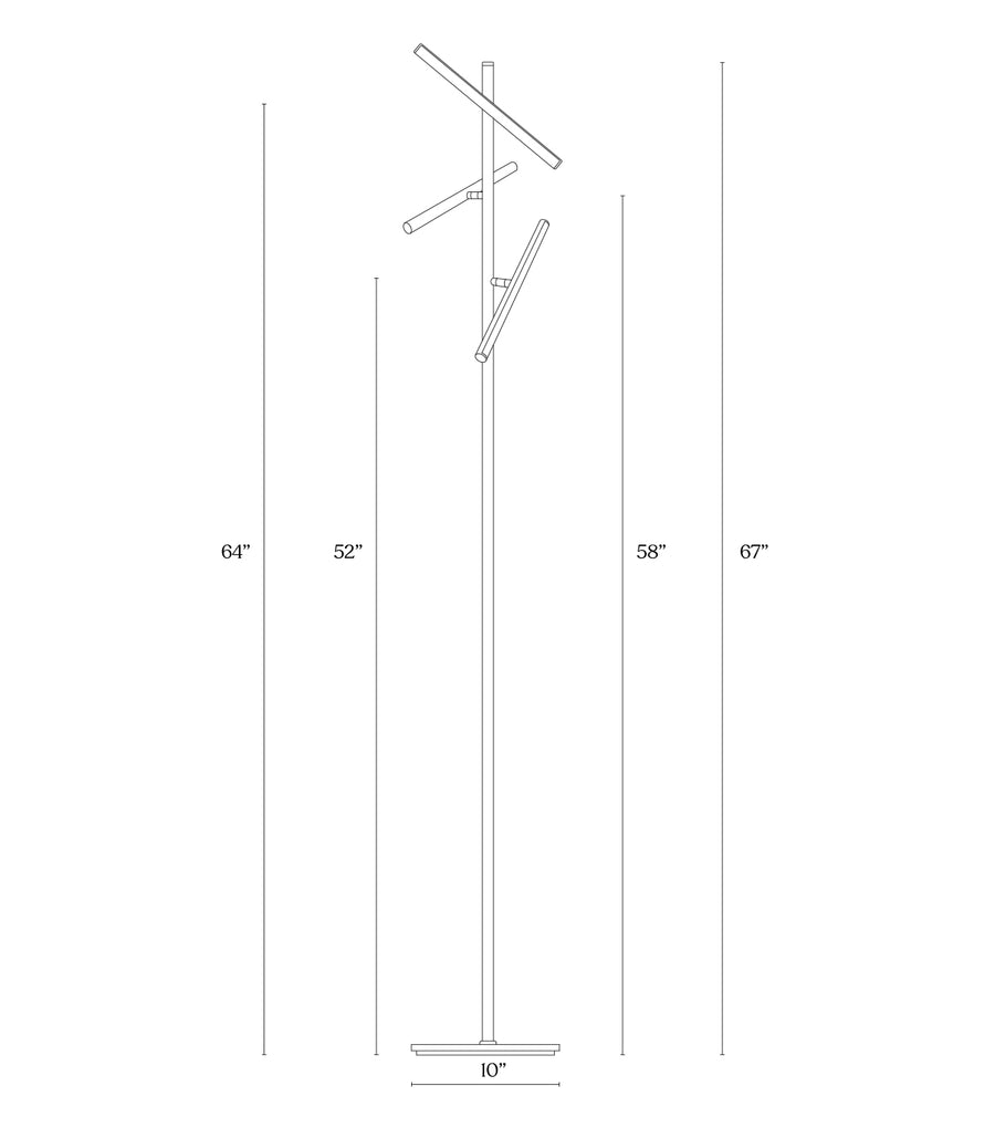 Brightech Emerson - Modern LED, Tree Floor Lamp for Living Rooms & Bedrooms - Contemporary Adjustable 3 Light Standing Lamp for Offices - Dimmable Stand Up Pole Light
