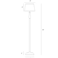 Brightech Gabriella LED Floor Lamp - Free Standing Elegant Style - Tall Pole Light for Living Room, Office Or Bedroom- Modern Upright Light with Fabric Shade - LED Bulb Included