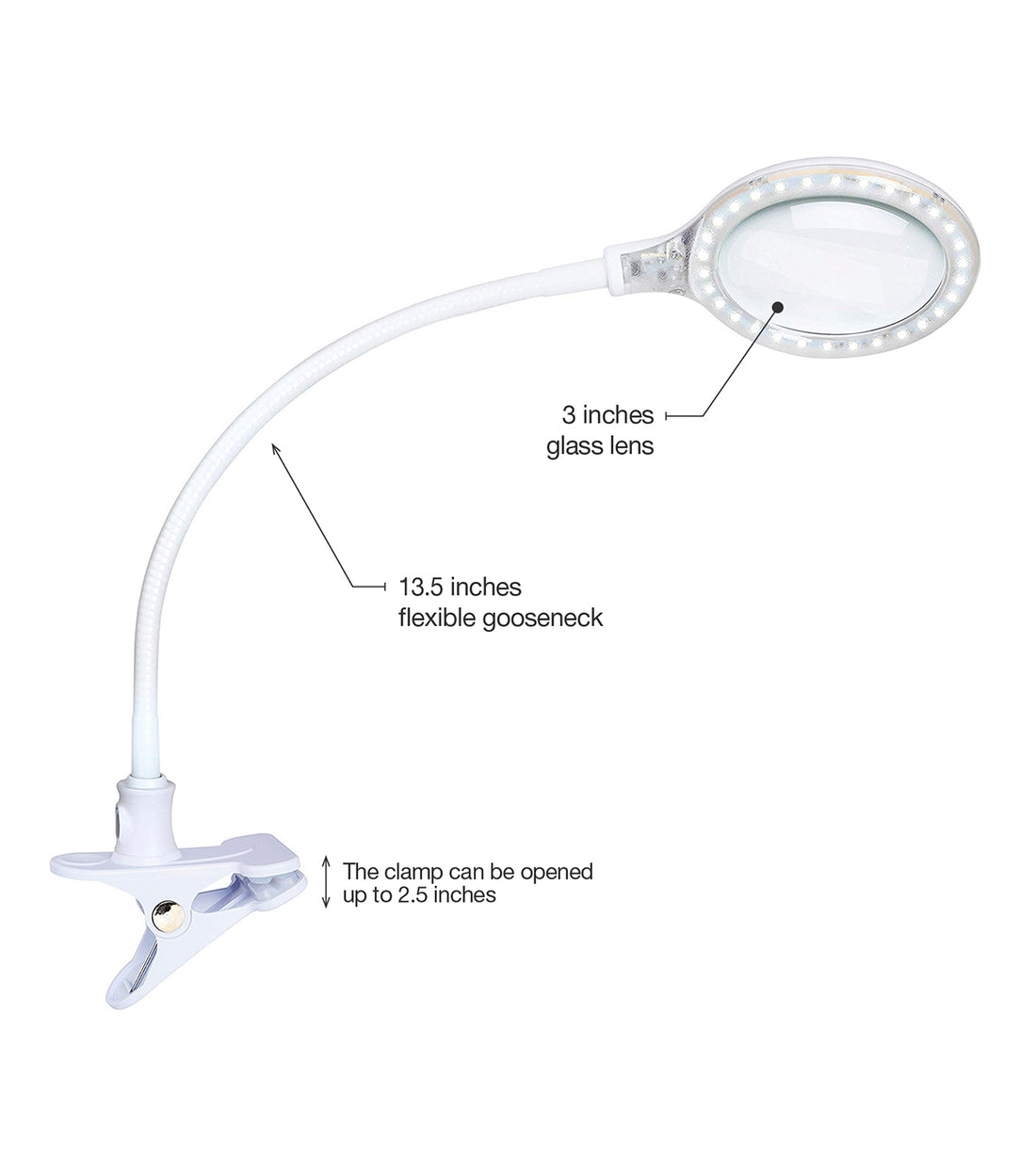 Battery Operated Lighted Magnifier with Flexible Gooseneck (Mag)