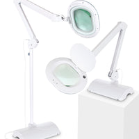 Brightech LightView Pro 2 in 1 XL Magnifying Floor Lamp - Very Bright LED Light with Full Page Magnifier Glass for Pro Tasks, Reading, Crafts & Hobbies - Converts from Standing to Table Lamp