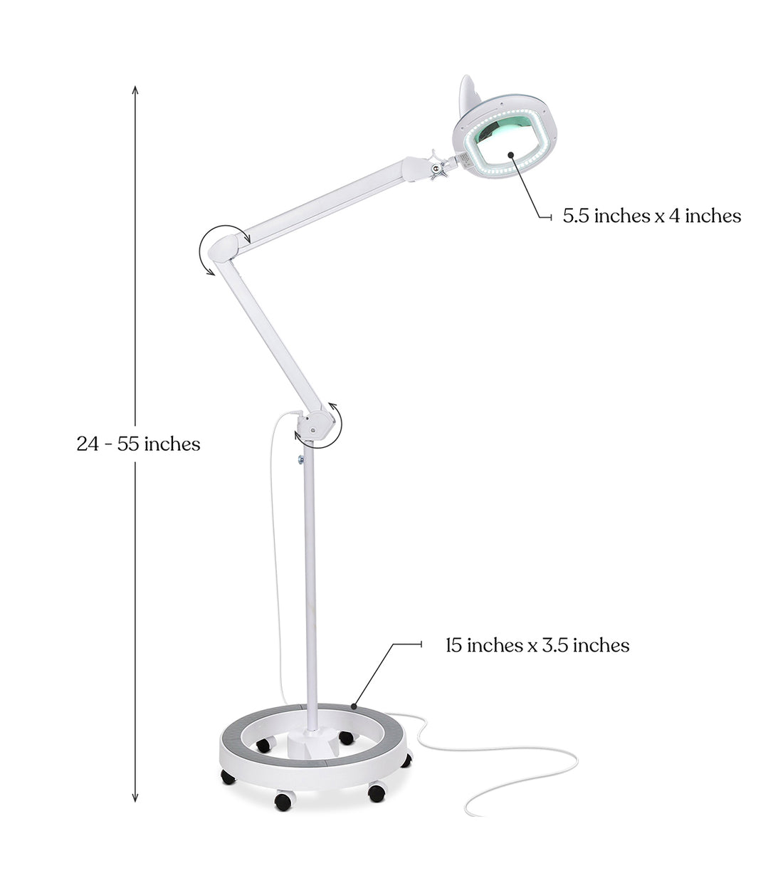 Brightech LightView Pro Magnifying Glass with Light and Stand, Magnifying  Floor Lamp with a 6-Wheel Rolling Base for Facials, Lash Estheticians,  Dimmable LED Work Light for Sewing, Crafts - Yahoo Shopping