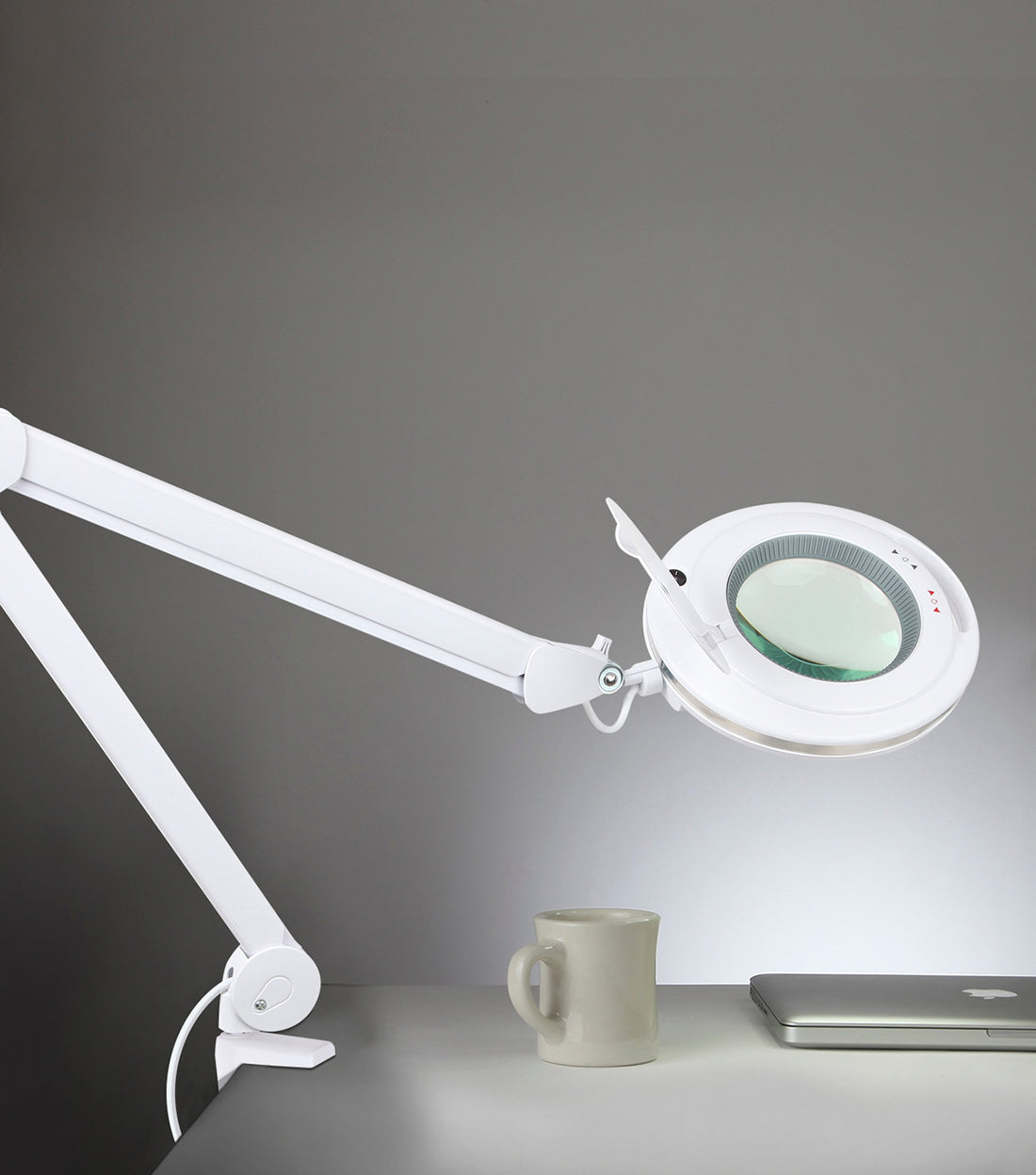 Brightech LightView Pro 6 Wheel Rolling Base Magnifying Floor Lamp -  Magnifier with Bright LED Light for Facials, Lash