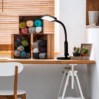Brightech Litespan 2 in 1 Floor & Desk Lamp, LED - Bright Craft & Office Reading Lamp - Natural Daylight Esthetician Light for Lash Extensions - Gooseneck Pole Lamp for Precise Tasks