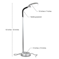 Brightech Litespan LED Bright Reading and Craft Floor Lamp - Modern Standing Pole Light & Gooseneck - Dimmable, Adjustable Task Lighting Great in Sewing Rooms, Bedrooms
