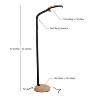 Brightech Litespan LED Bright Reading and Craft Floor Lamp - Modern Standing Pole Light & Gooseneck - Dimmable, Adjustable Task Lighting Great in Sewing Rooms, Bedrooms