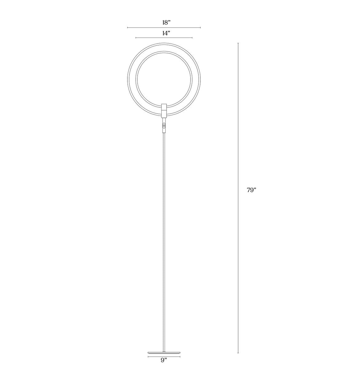 Brightech Eclipse Modern LED Torchiere Floor Lamp - Very High Brightness, Indoor Lamp - Living Room Standing Light - Alternative to Halogen - Built in Touch Dimmer