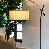Brightech Grayson - Modern Arc Floor Lamp for Living Room - Contemporary, Tall LED Light Reaching from Behind The Couch to Hang Over It - Adjustable Arm - Industrial Style Lighting