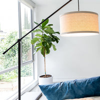 Brightech Hudson 2 - Contemporary Arc Floor Lamp Hangs Over The Couch from Behind - Large, Standing Pendant Light - Mid Century Modern Living Room Lamp - with LED Bulb