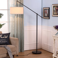 Brightech Hudson 2 - Contemporary Arc Floor Lamp Hangs Over The Couch from Behind - Large, Standing Pendant Light - Mid Century Modern Living Room Lamp - with LED Bulb
