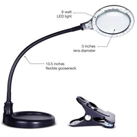 Brightech LightView Pro Flex 2 in 1: 1.75x Magnifying Glass with Bright LED Light - Magnifier Lamp with Base Stand & Clamp - for Reading, Painting, Sewing & Needle Crafts, Puzzle & Hobby Fans