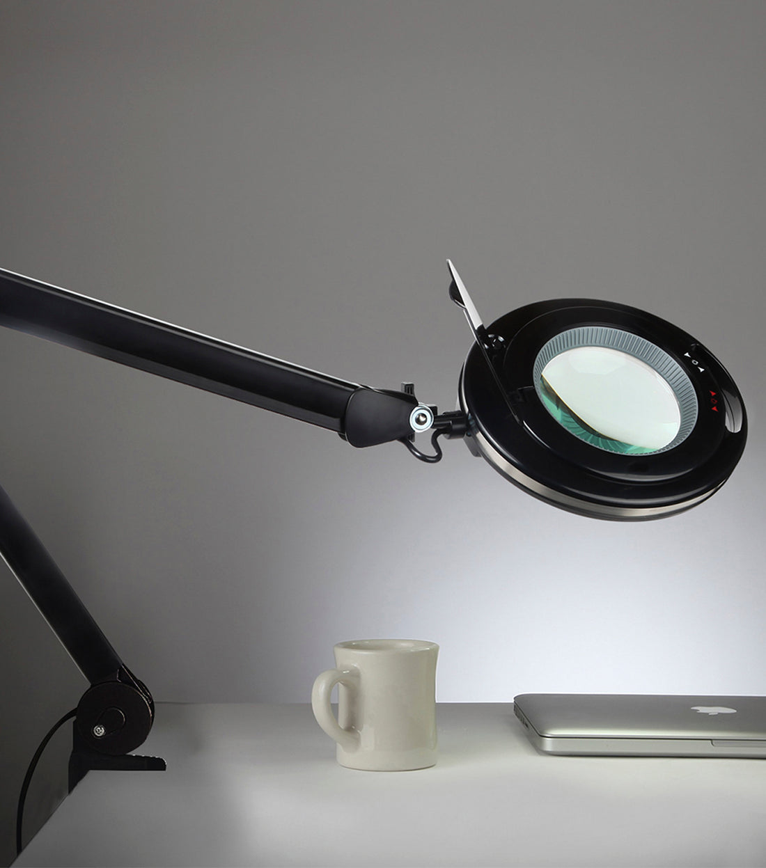Ultra Reach Magnifier LED Desk Lamp, White