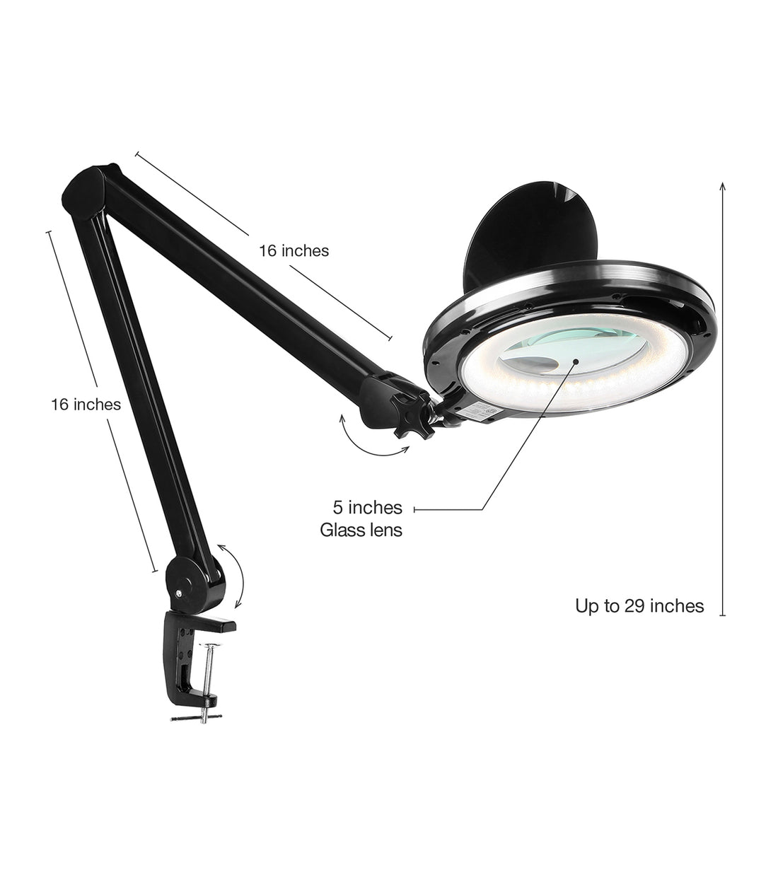 Magnifying Glass with Light and Stand,Magnifying Desk Lamp,10x Light  Magnifier,LED Lighted Magnifier with Light for Craft,Reading,Close  Work,Hobbies