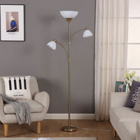 Brightech Sky Dome Double – High Brightness Torchiere Floor Lamp with 2 Reading Lights for Living Rooms, Bedrooms – Replace Halogen Standing Lamps with Efficient LED Office Lighting